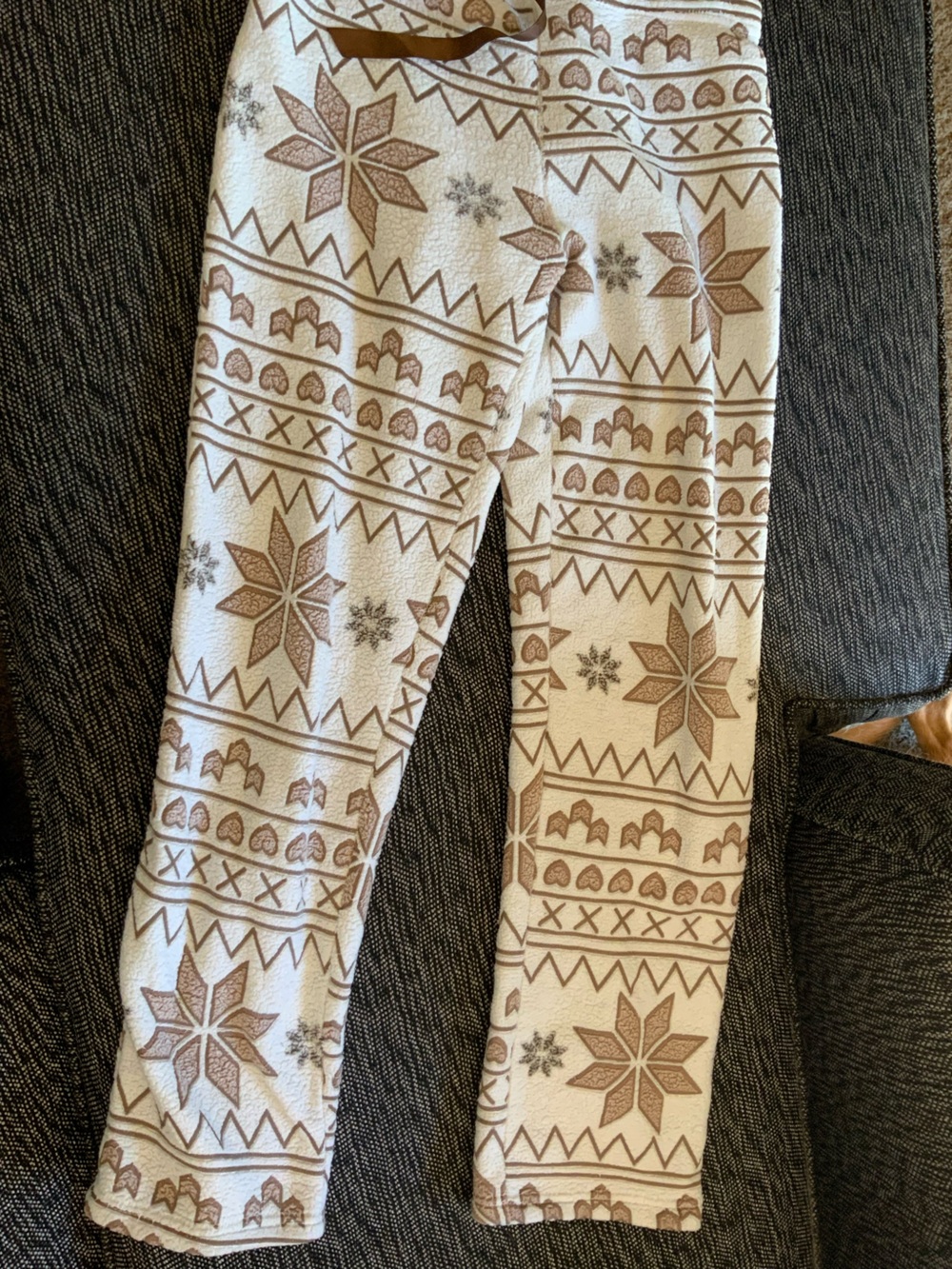 Cozy Cream & Brown Fair Isle Pajama Pants